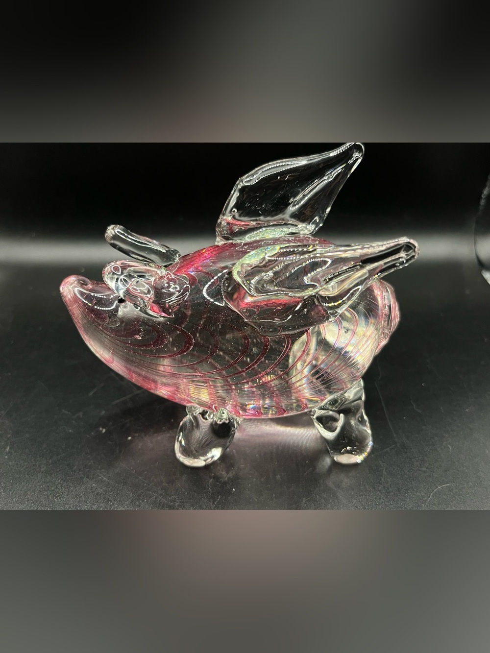 Flying Pig Art Glass Sculpture